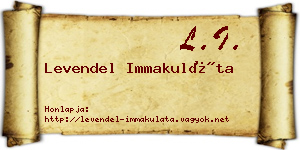 Levendel Immakuláta névjegykártya